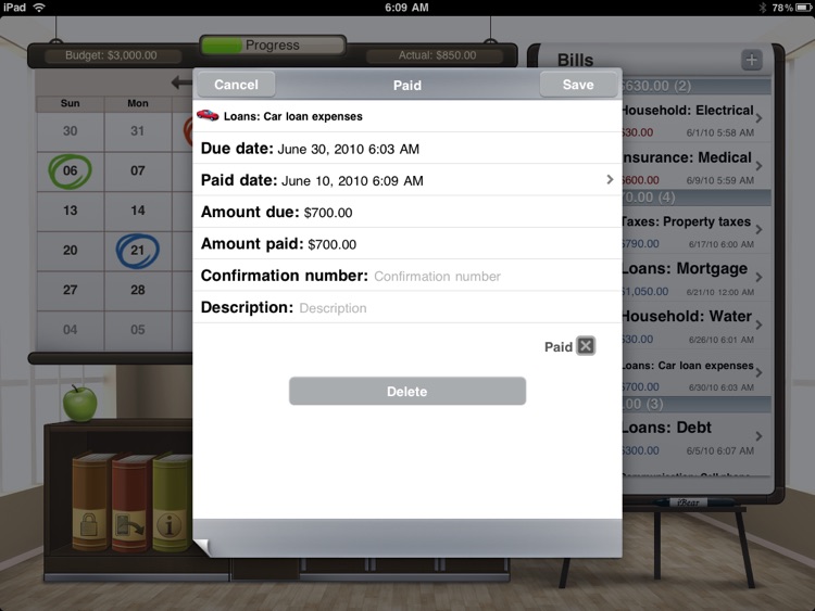 Bills for iPad