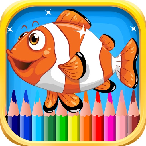 Fish Coloring Book for Children Icon
