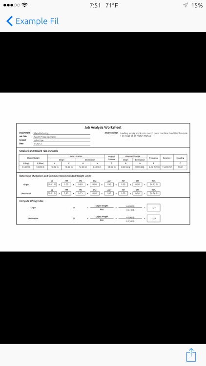 NIOSH Recommended Weight Limit