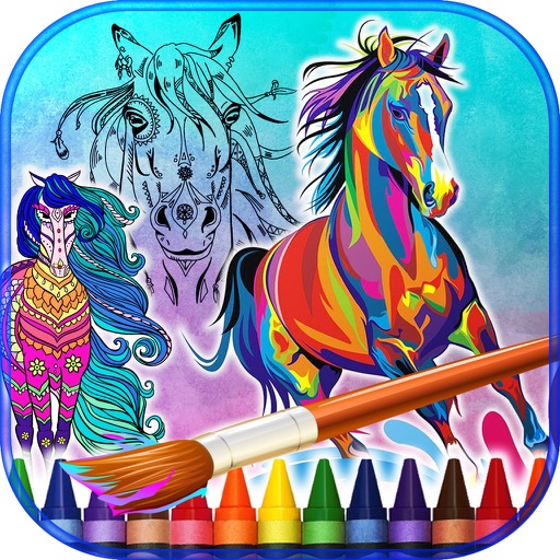 Mandalas Coloring of Ponies and Horses icon