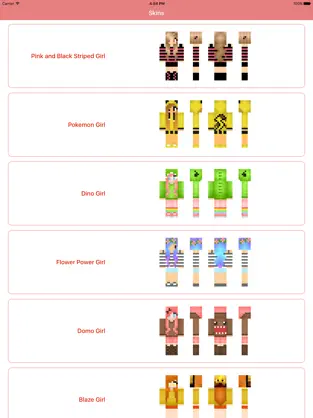 Capture 4 Girl Skins for MCPE - Skin Parlor for Minecraft PE iphone