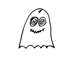 Express your mood or send a 'hi' with cute and friendly halloween ghost doodles