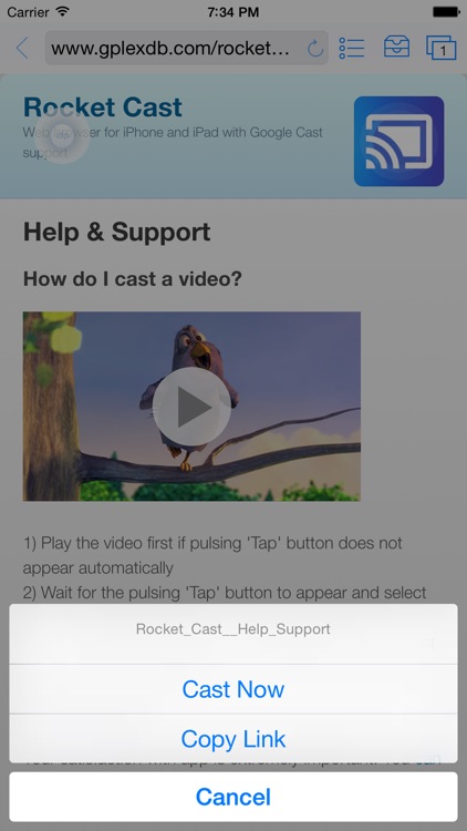 Rocket Video for Google Cast and Chromecast to TV