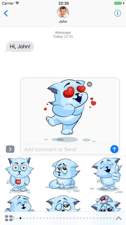 White Cat - Stickers for iMessage