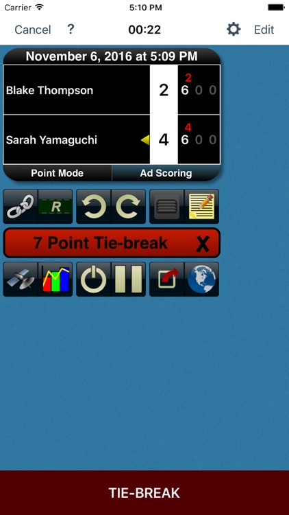 Tennis Score Tracker (Blue)
