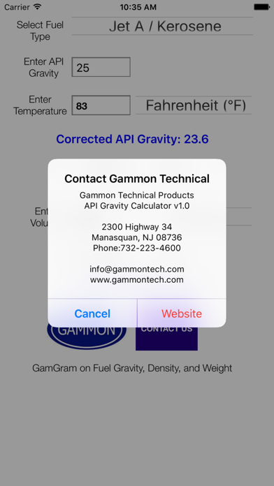 Gammon API Gravity Calculatorのおすすめ画像3