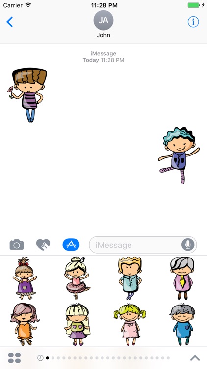 Cartoon Kids Emoji Sticker for iMessage #4