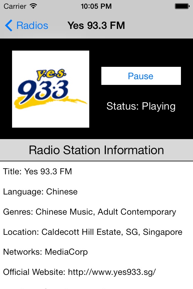 Singapore Radio Live Player (新加坡电台 / 電台) screenshot 3