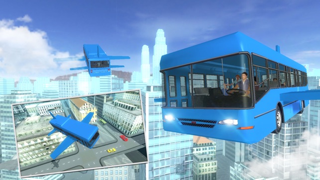 Flying Bus City Stunts Simulator - Collect stars by performi(圖3)-速報App