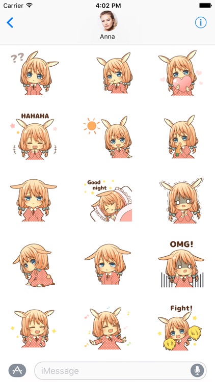 Rabbit Manga Girl - Animated emoji sticker pack