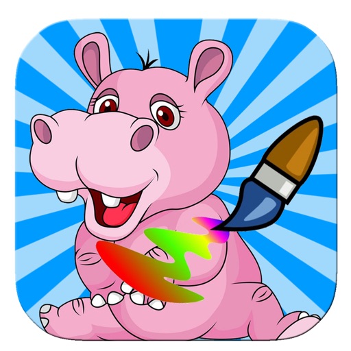 Amazing Hippo Jungle Coloring Page Game For Kids iOS App