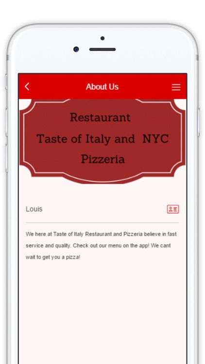 Taste of Italy Restaurant