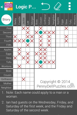 Hard Penny Dell Logic Puzzles screenshot 2