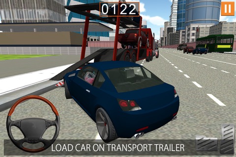 Real Cargo Truck Car Transporter Crane Simulator screenshot 4