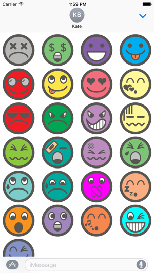 Colorful Emoji / Emoticon Stickers for iMessage(圖1)-速報App