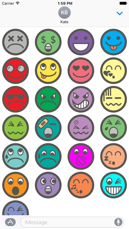 Colorful Emoji / Emoticon Stickers for iMessage