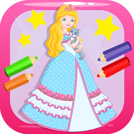 Princess fairy coloring sheets pages Icon