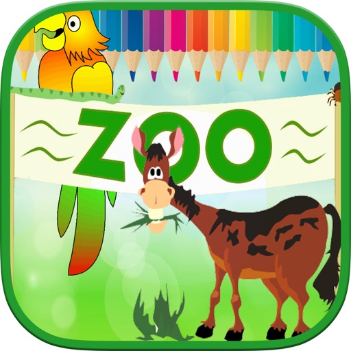 Animals Zoo Kids Coloring Book Icon