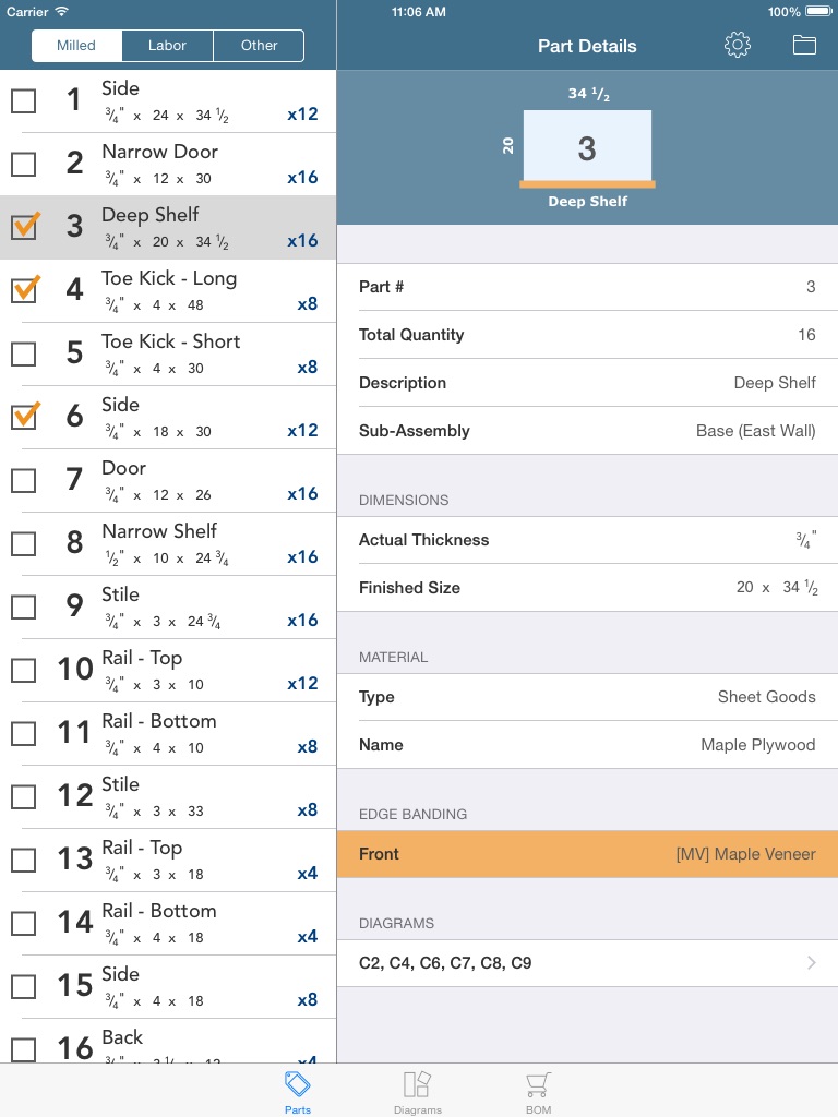 CutList Plus for iPad screenshot 3