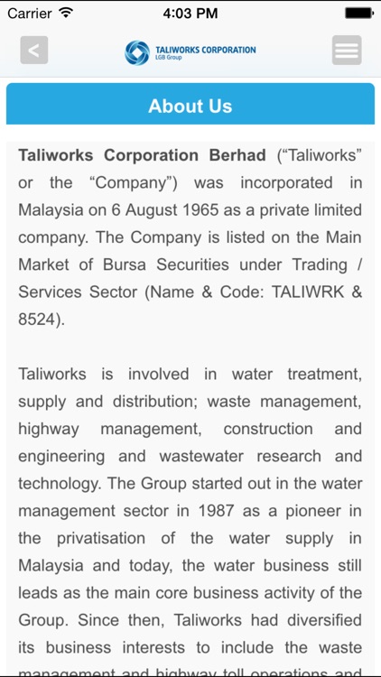 Taliworks Investor Relations screenshot-3