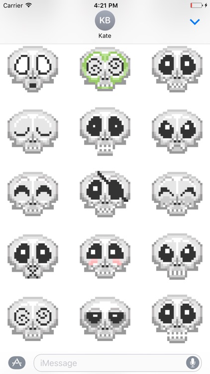 Pixel Skull Stickers For iMessage