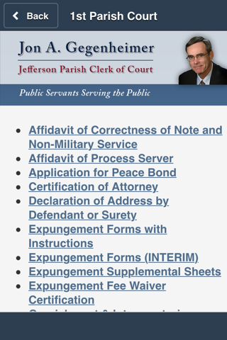 Jefferson Parish Clerk of Court Legal Toolbox screenshot 2