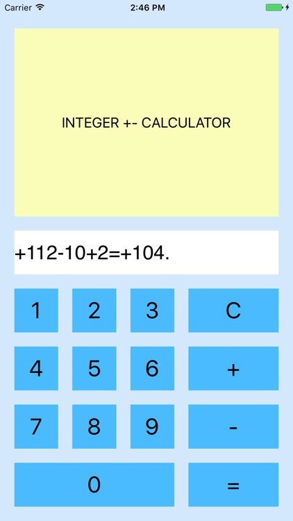 IntegerPlusMinusCalculator