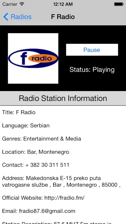 Montenegro Radio Live Player (Montenegrin) screenshot-3