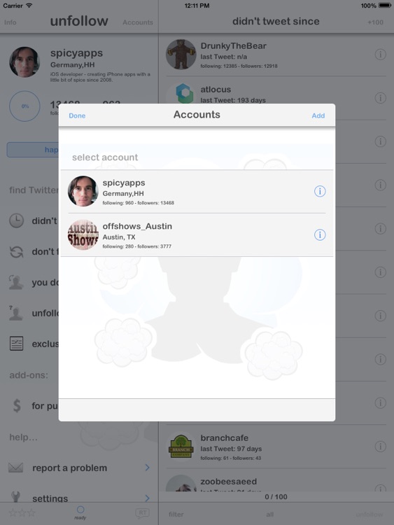 unfollow for Twitter - iPad edition screenshot-3