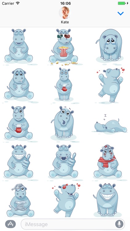 Hippopotamus - Stickers for iMessage screenshot-3