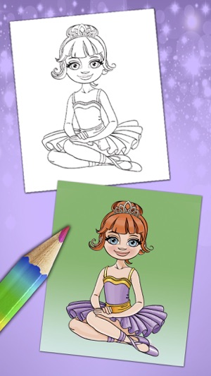 Magical ballerina coloring book pages game Pro(圖2)-速報App