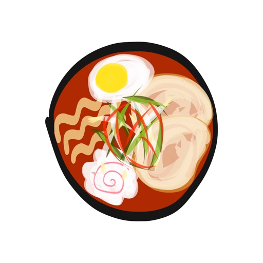 Ramen sticker pack, food pic stickers for iMessage icon