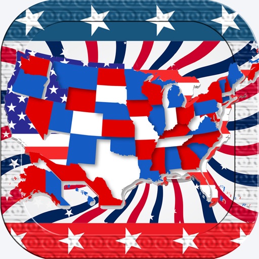 50 US States Map Capital Cities and Flags American iOS App