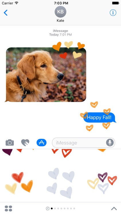 Fall Heart sticker, love you stickers for iMessage