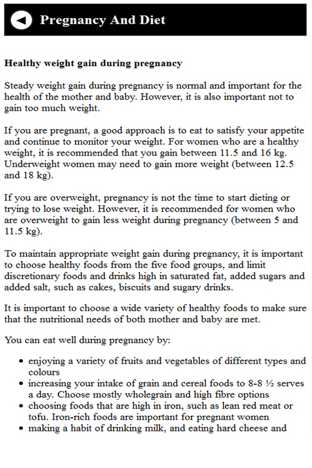 Food Guide for Pregnant Women screenshot 4