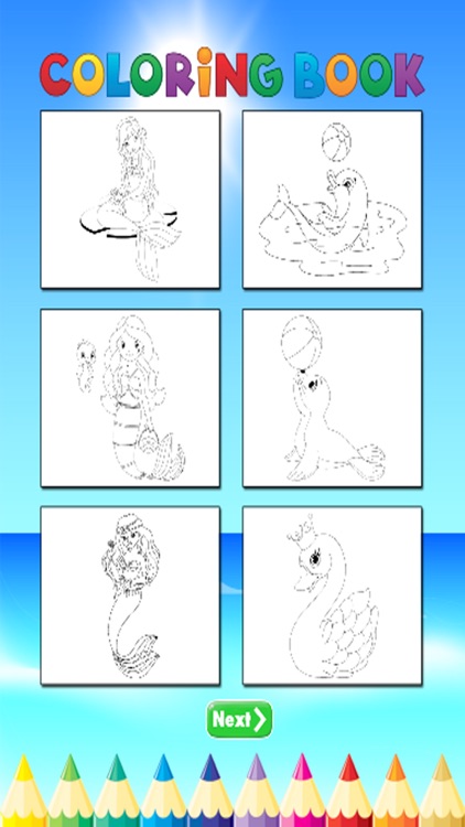 Mermaid Animal Coloring Book - for Kids