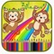 Regular Monkey Party Coloring Page Game For Kids