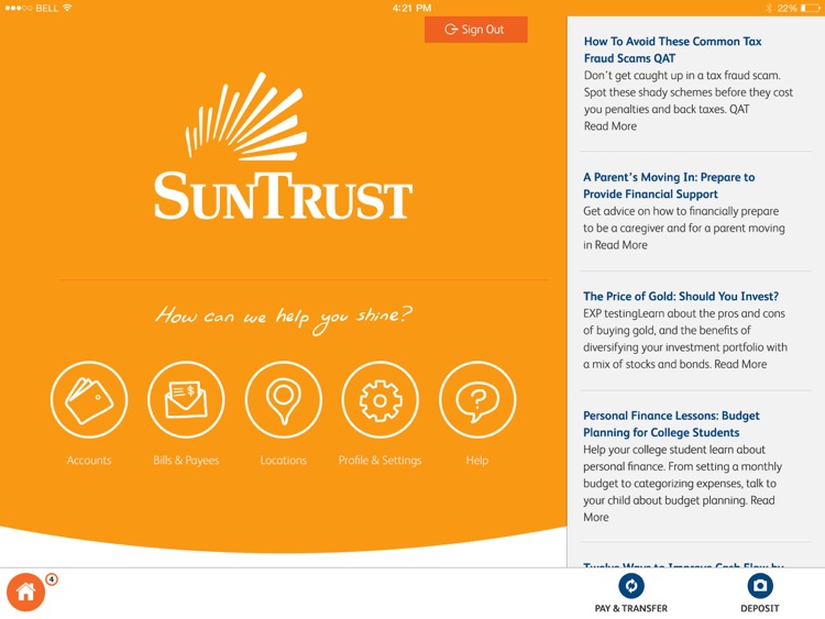 SunTrust Tablet App