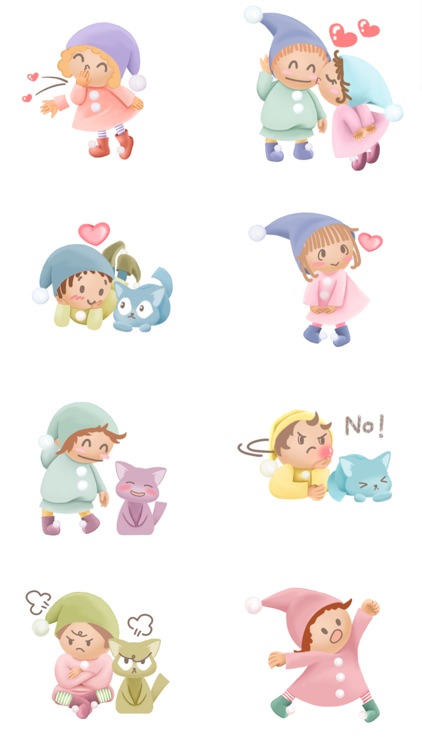 Pommin and the Kitty Gang Stickers for Messages