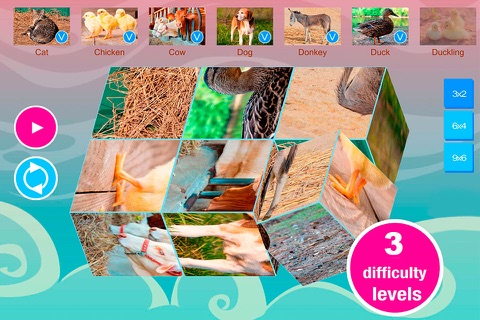 Smart Cubes: farm animals puzzle game for kids screenshot 2