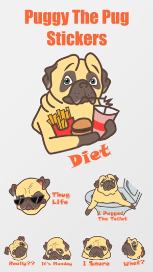 Puggy the Pug Stickers