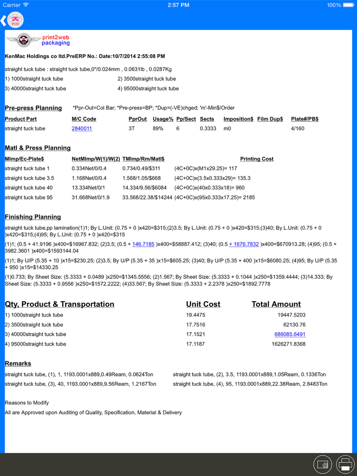 W2P - Packaging HD POD