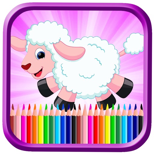 Peter Sheep Jungle Paint Coloring Book Free Game icon