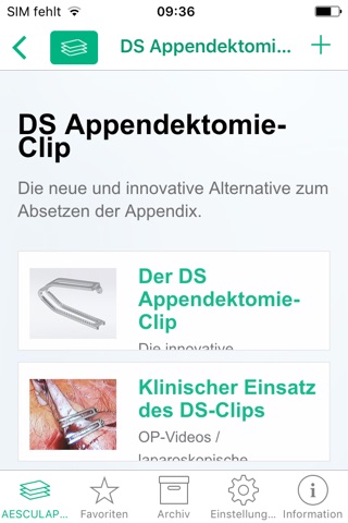 AESCULAP® DS-Clips screenshot 2