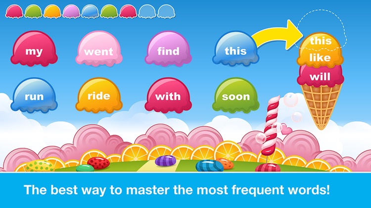 Sight Words Games in Candy Land - Reading for kids