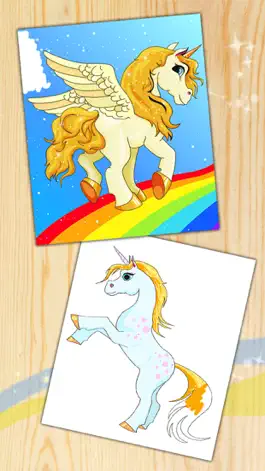 Game screenshot Unicorn & pegasus coloring pages Fantastic animals apk