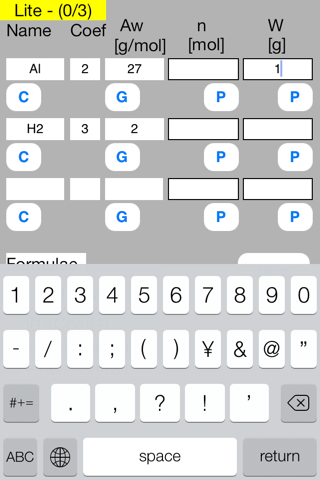 Mol Calculator mini Lite screenshot 2