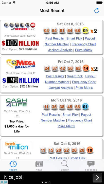 Lottery Results for Virginia
