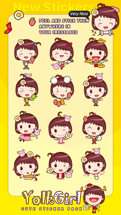 Yolk Girl Sticker - Cute Message Sticker Emoji screenshot-4