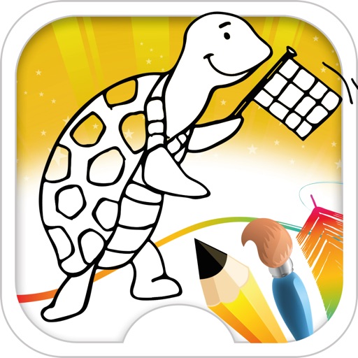 Turtle Coloring Page for Isolated Kids - Stock Illustration [85378443] -  PIXTA